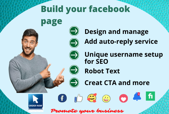 I will build your facebook business page,design and manage