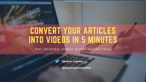 I will convert to article to video, video editing