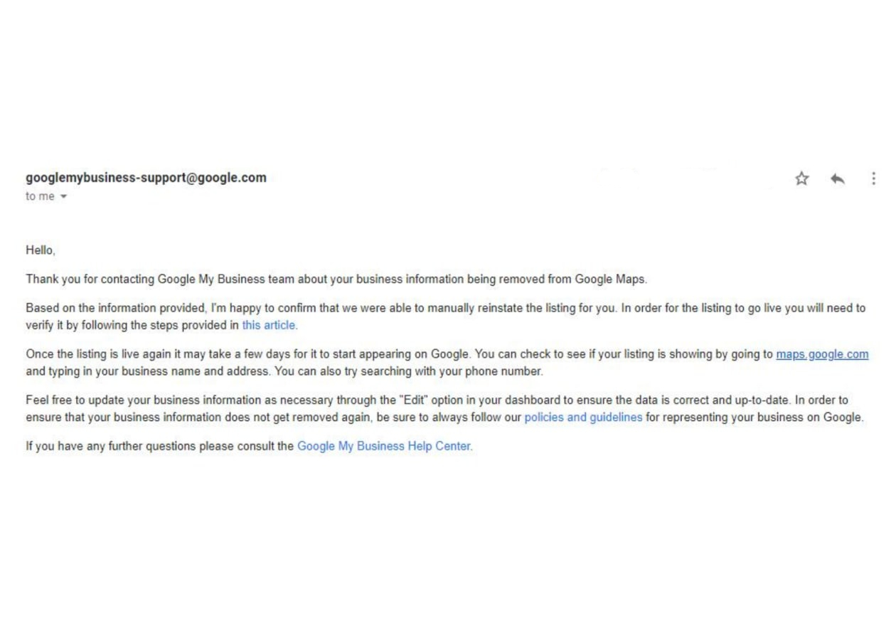 I will reinstate suspended google my business listing