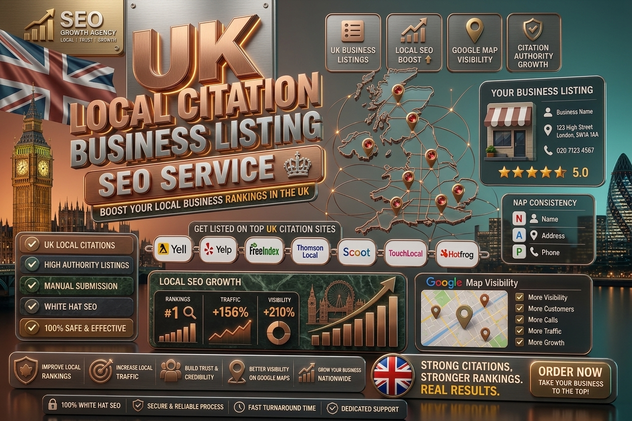 50 UK Local Citation Backlinks | Improve Local SEO & Google Ranking in UK
