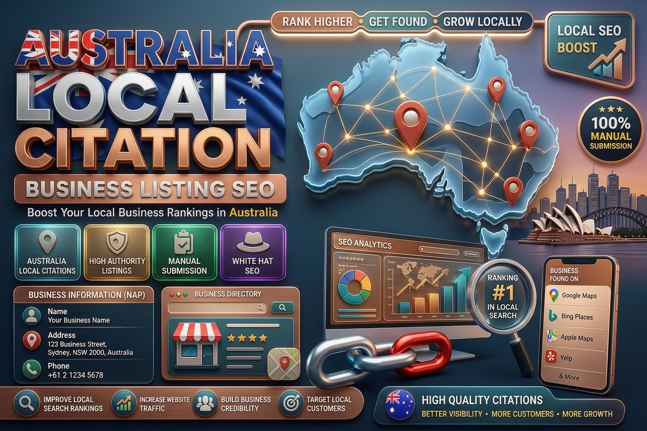50 Australia Local Citation Backlinks | Boost Local SEO & Google Maps Ranking 