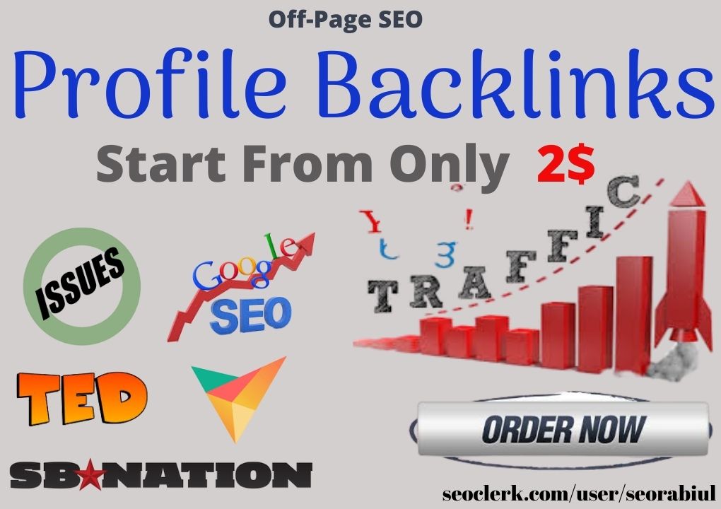 Create 30 High Domain Authority Profile Backlinks on Your Websites