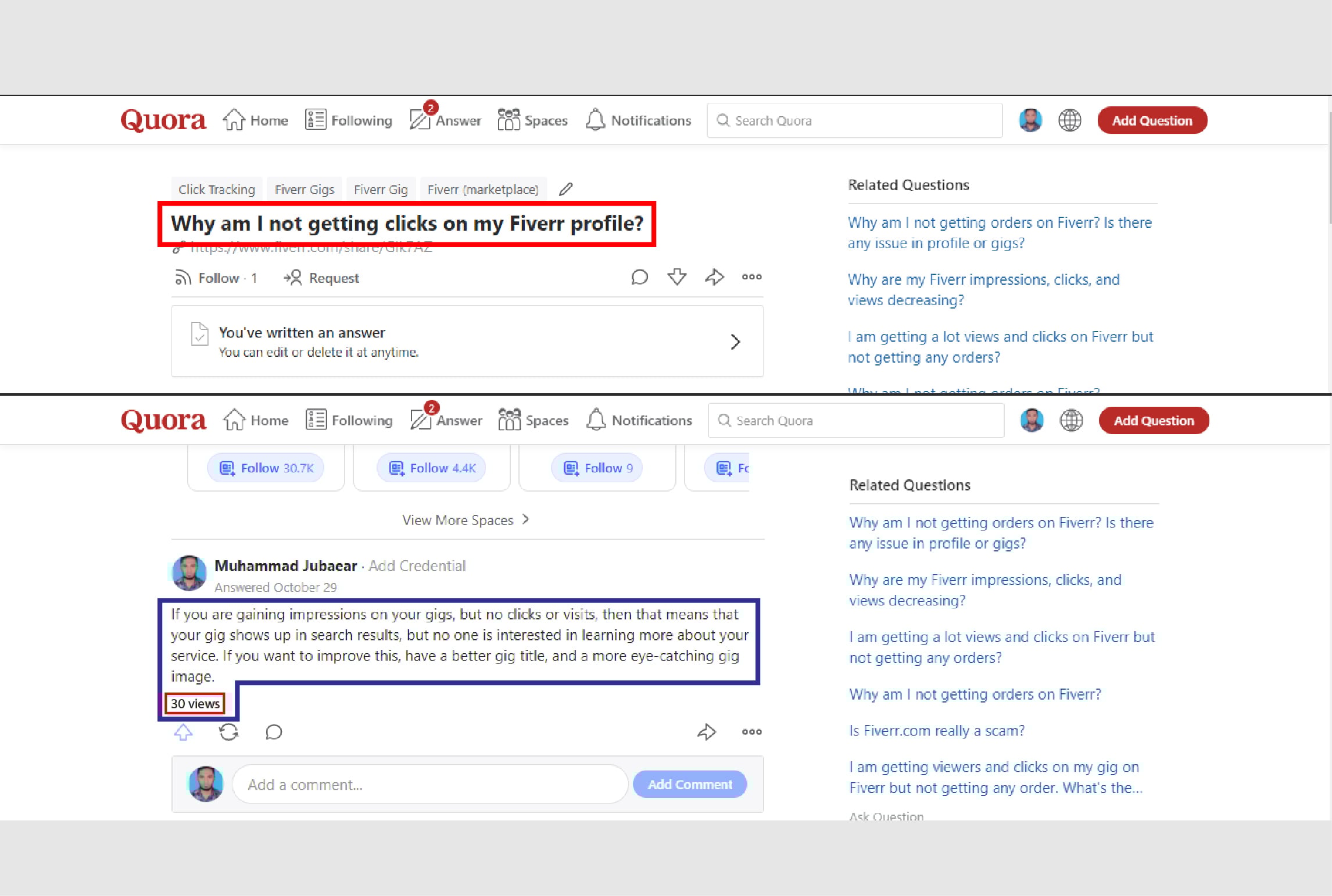 High quality 20 Quora Answers with Guaranteed Traffic 