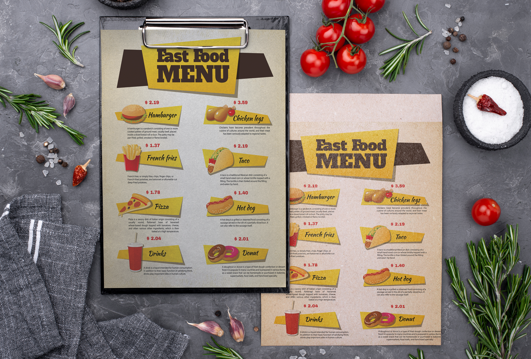 Create modern restaurant menu, food menu, flyer or brochure