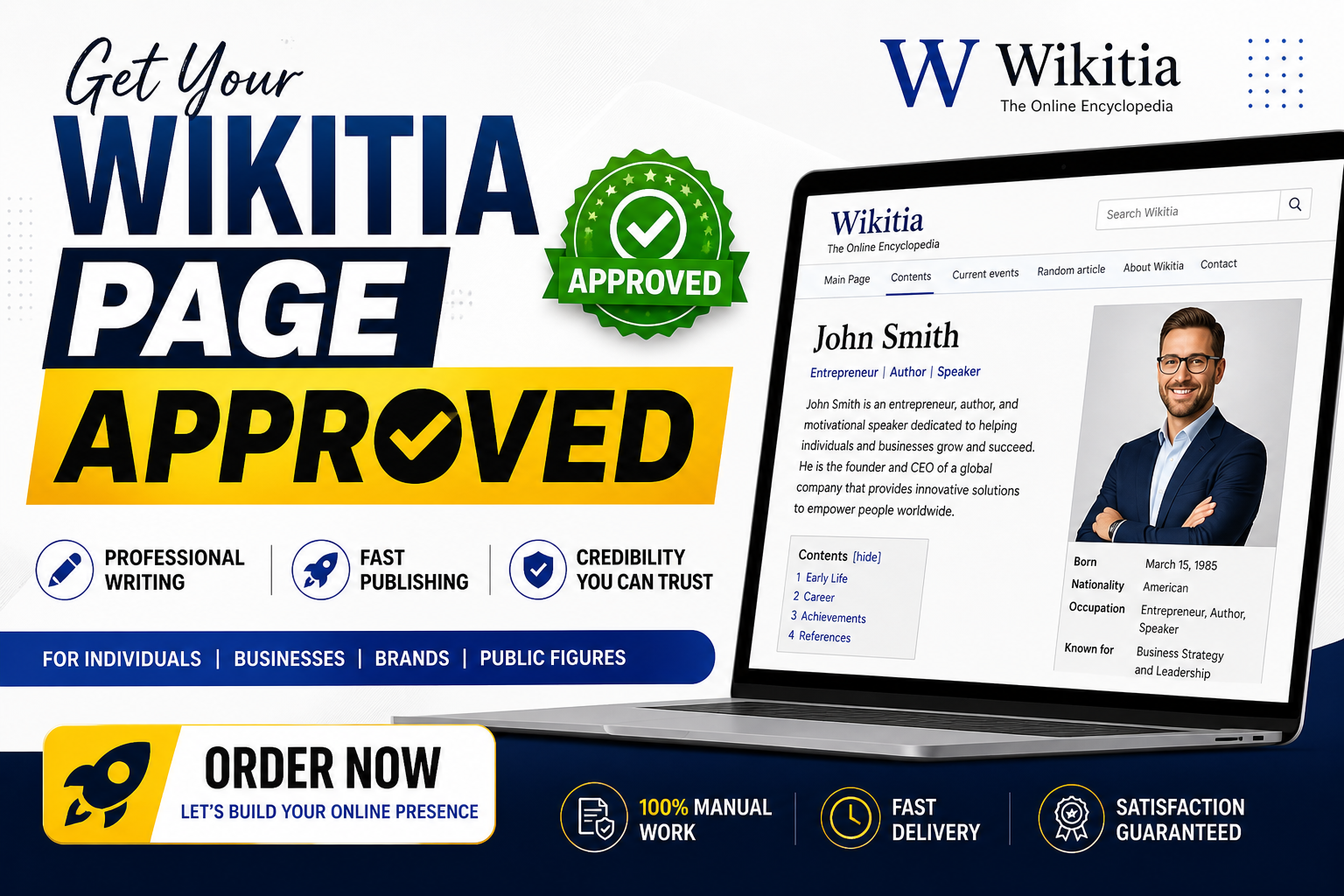 Get An Approved Page On Wikitia