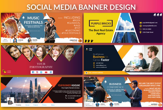 I will design stunning facebook, twitter, linkedin, instagram, youtube cover banner