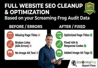 I will fix technical SEO, onpage errors, and screaming frog audit issues