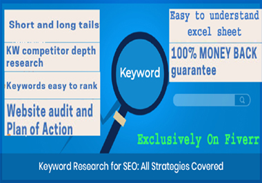 I will do deeply keyword research, competitors analysis and Website audit