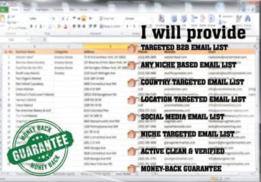 I will provide any E-Mail list according to your preferences