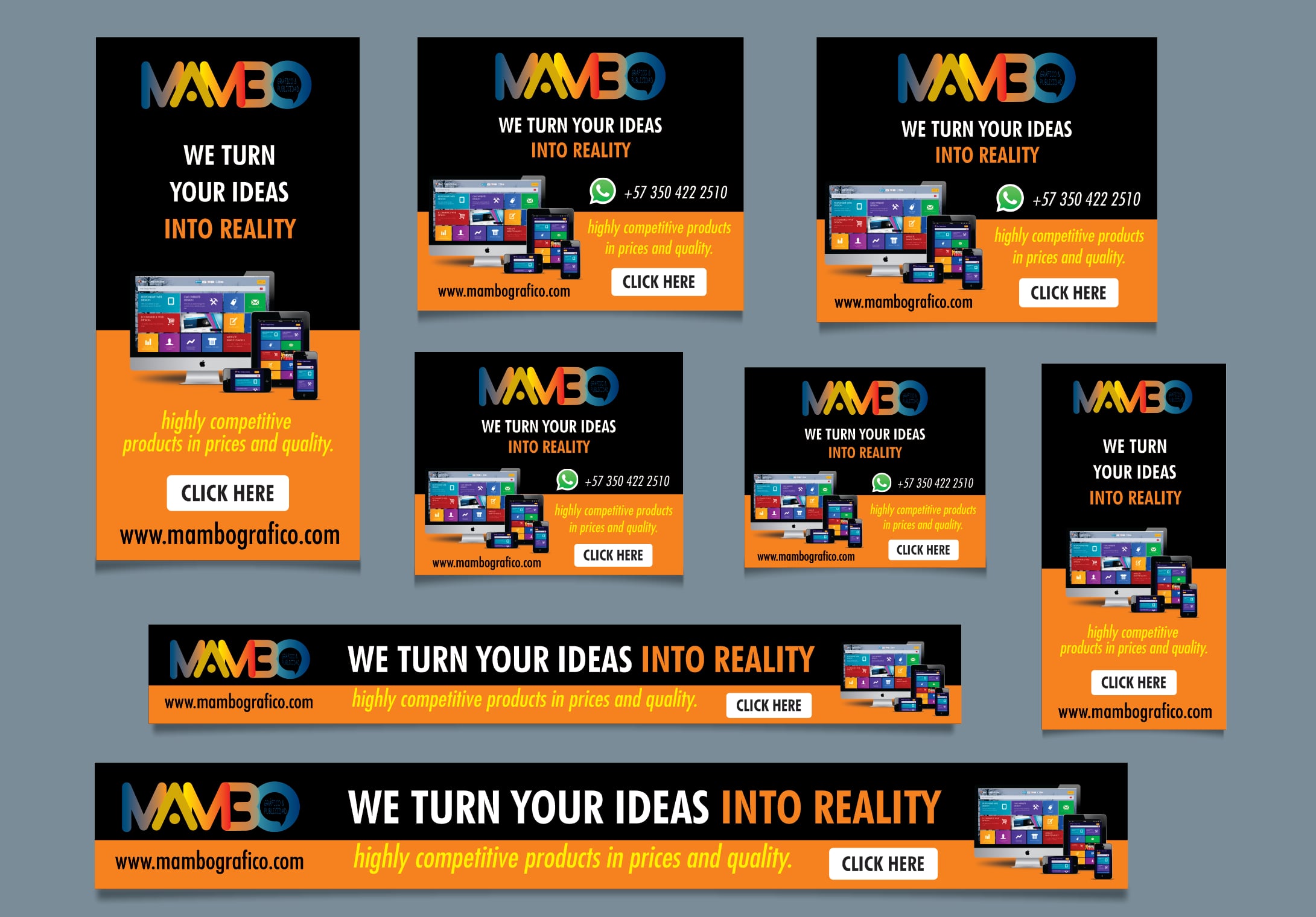 Design google ads, web banner ads, social networks