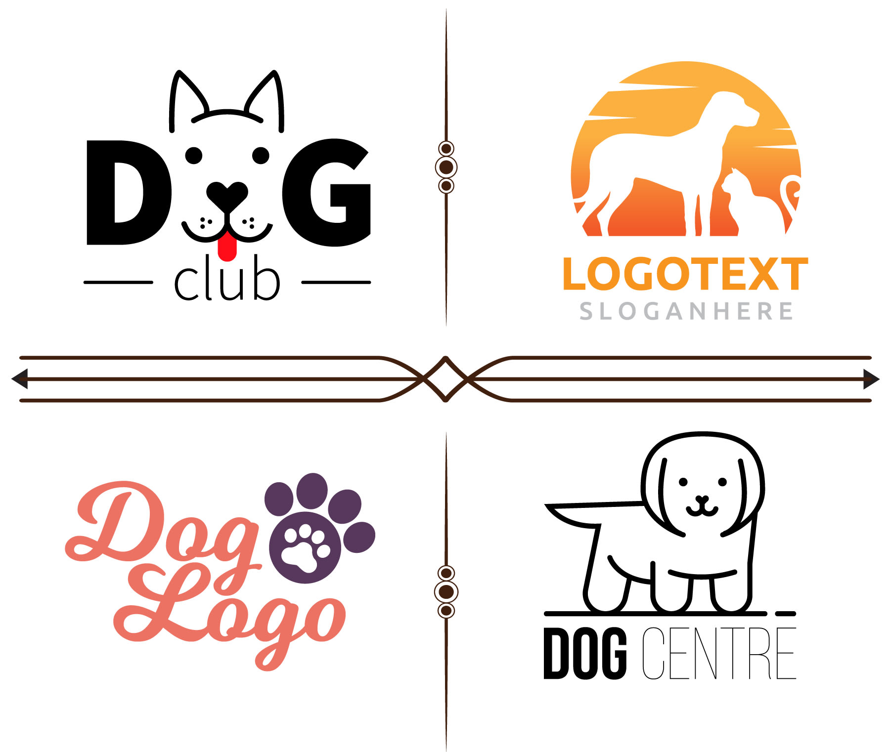 design creative pet, cat ,dog, kids, store, animal logo