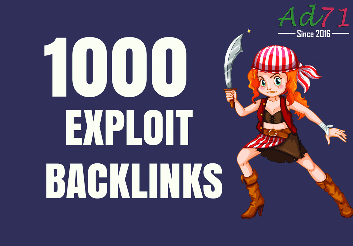 I will provide 1000 Exploit backlinks to push your website on the 1st page of Google