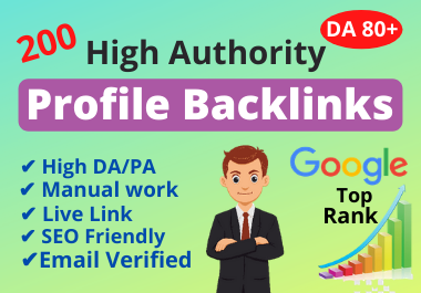 I will Manually build 200 High Authority Do-follow Profile Backlinks for Off Page SEO