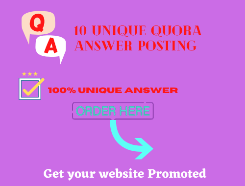 Promote Your Site by 20 HQ Quora answer get targeted visitors