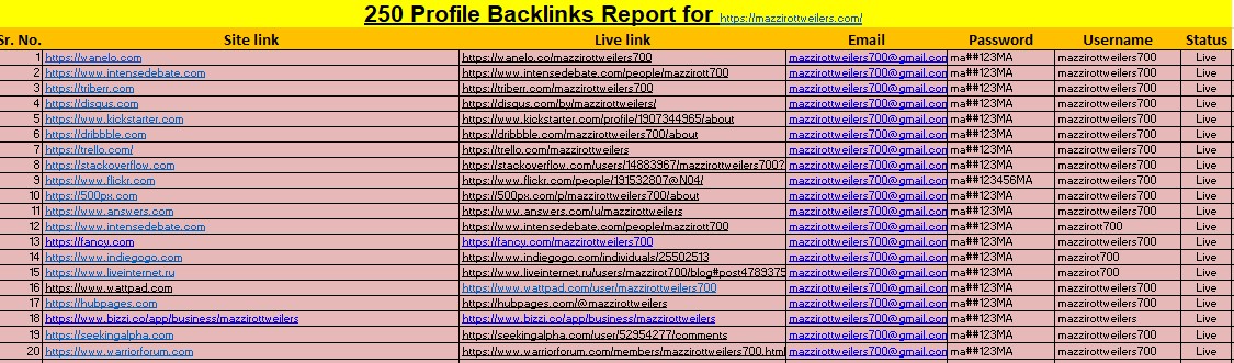 I will construct HQ Profile Backlinks for SEO