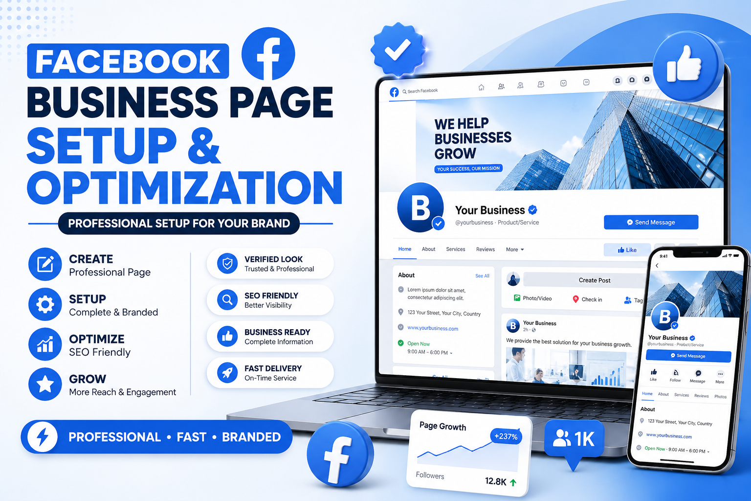I will Build, Setup, optimize your business presence online