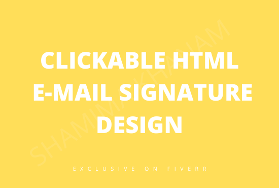 I will create a clickable modern HTML email signature