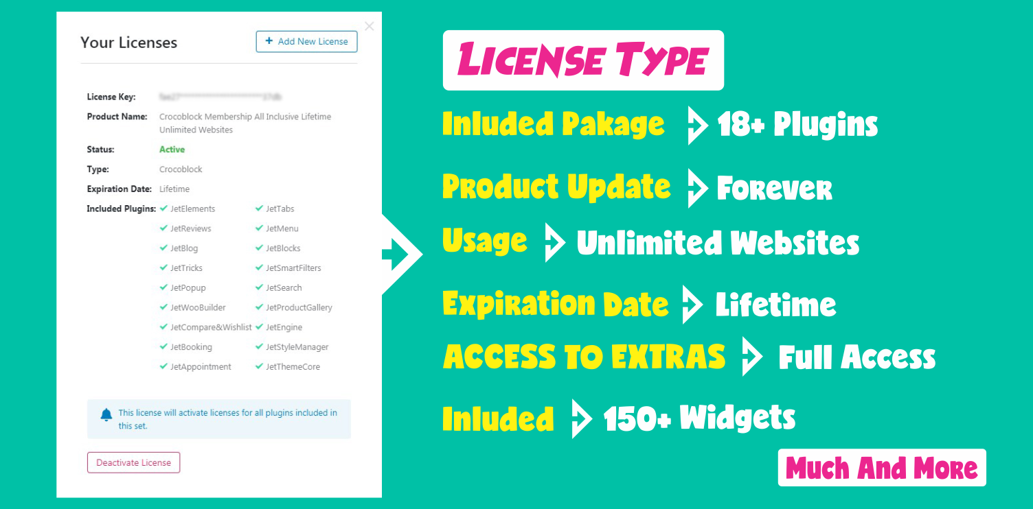 Original License Install Service, WP Crocoblock Plugins, All-Inclusive Lifetime