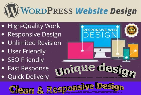 I will build modern wordpress website design clean and fully Responsive