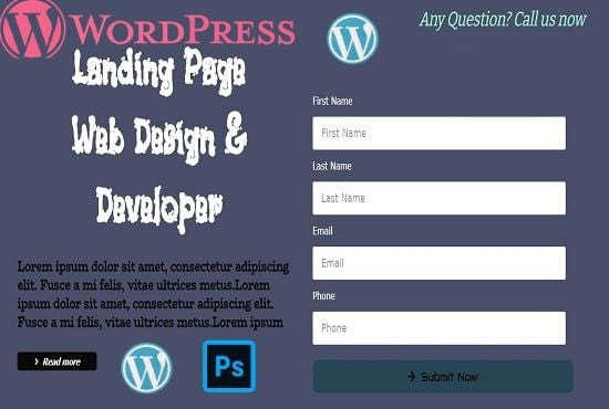 I will design modern responsive wordpress landing page