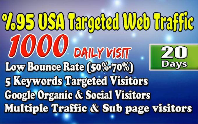 I will drive fast USA targeted website,traffic,daily visitors