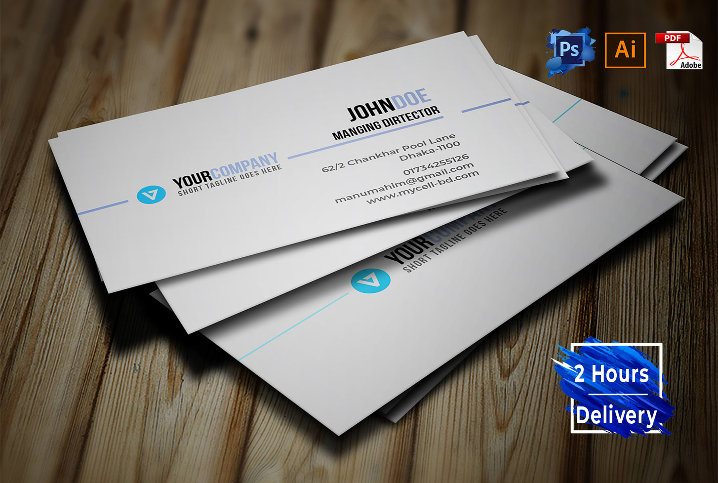 I will design professional business card within 2 hours