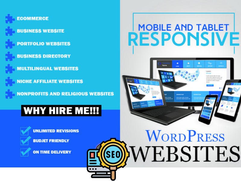 I will create a responsive wordpress website Design and customization