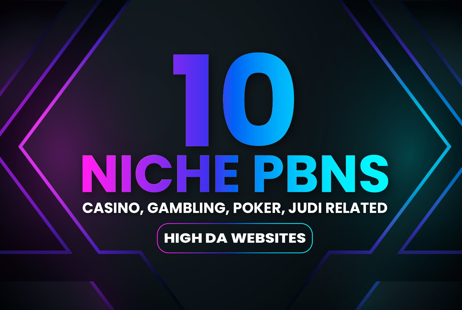 get 10 niche casino , gambling, poker, judi Hight DA websites 