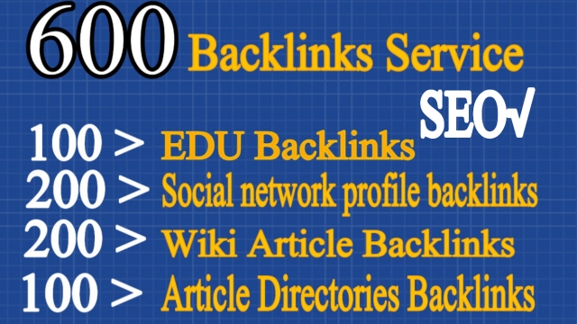 Top 100 EDU, 200 Social Networks profiles, 200 Wiki articles, 100 Article directories Backlinks