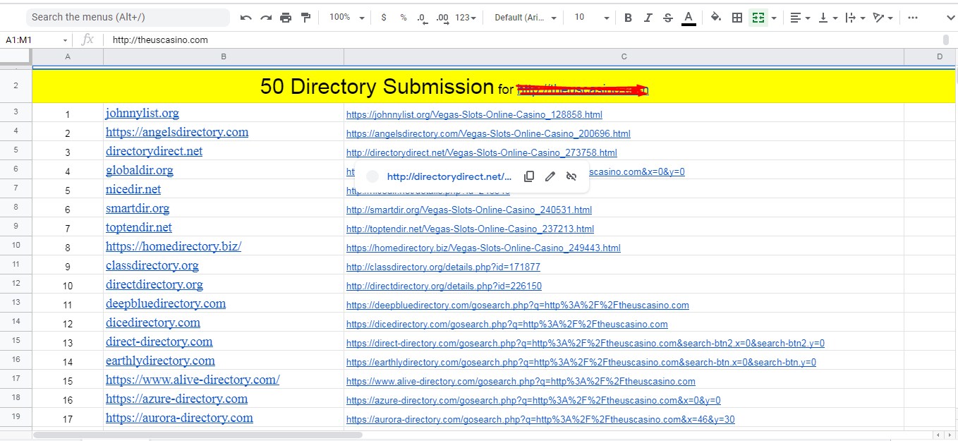 100 Directory Submission live links from Unique USA directories