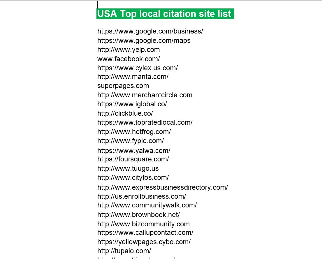 I will do 300 USA local citations and business directories