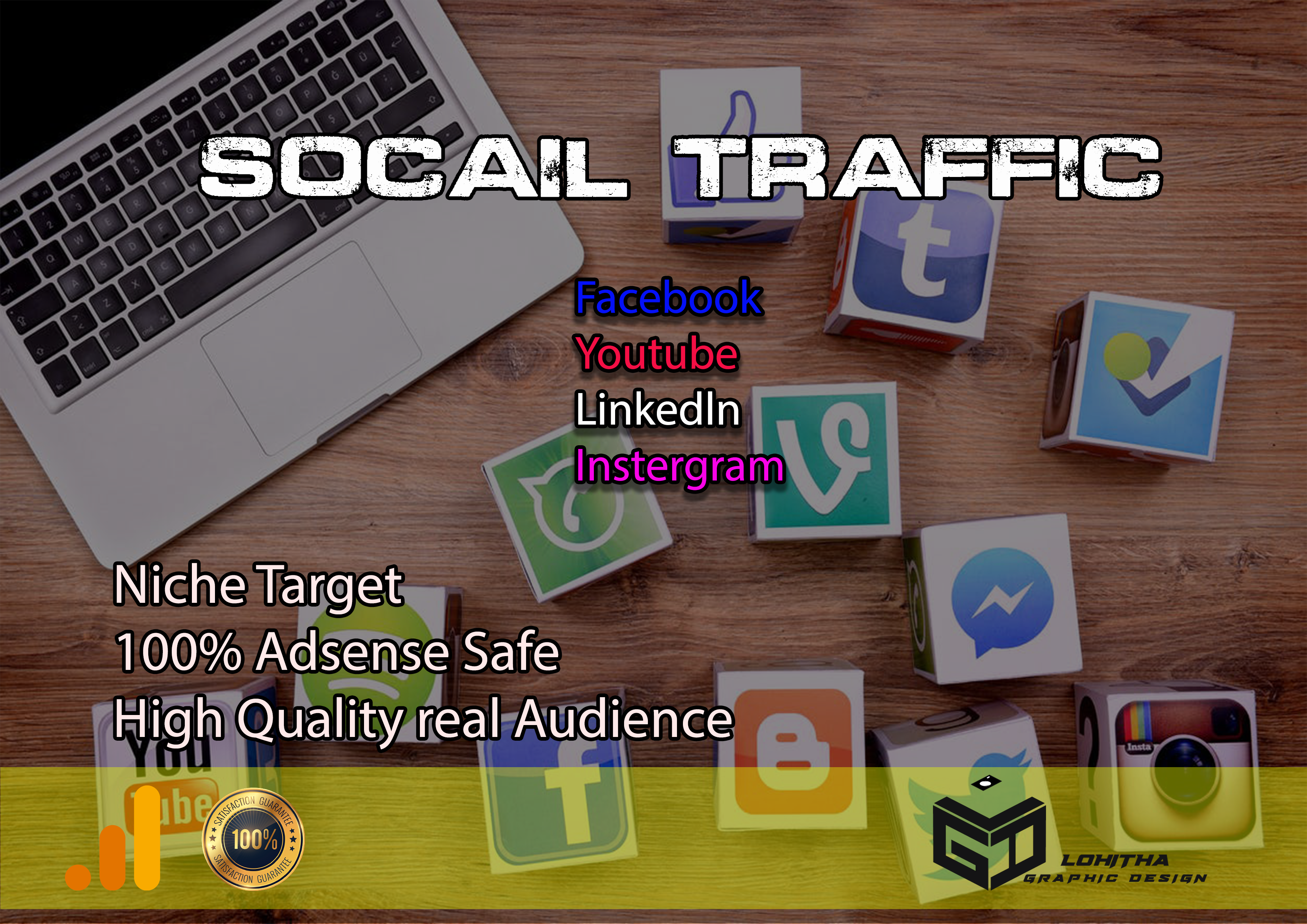 I will bring Real web traffic on your website for 1 month