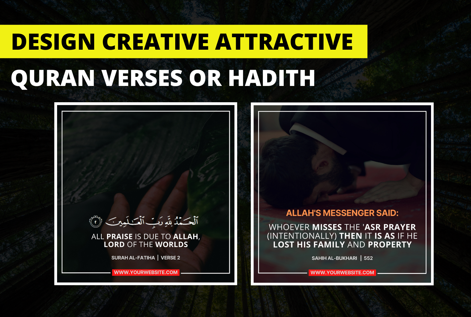 I will Design Creative Attractive Quran Verses or Hadith