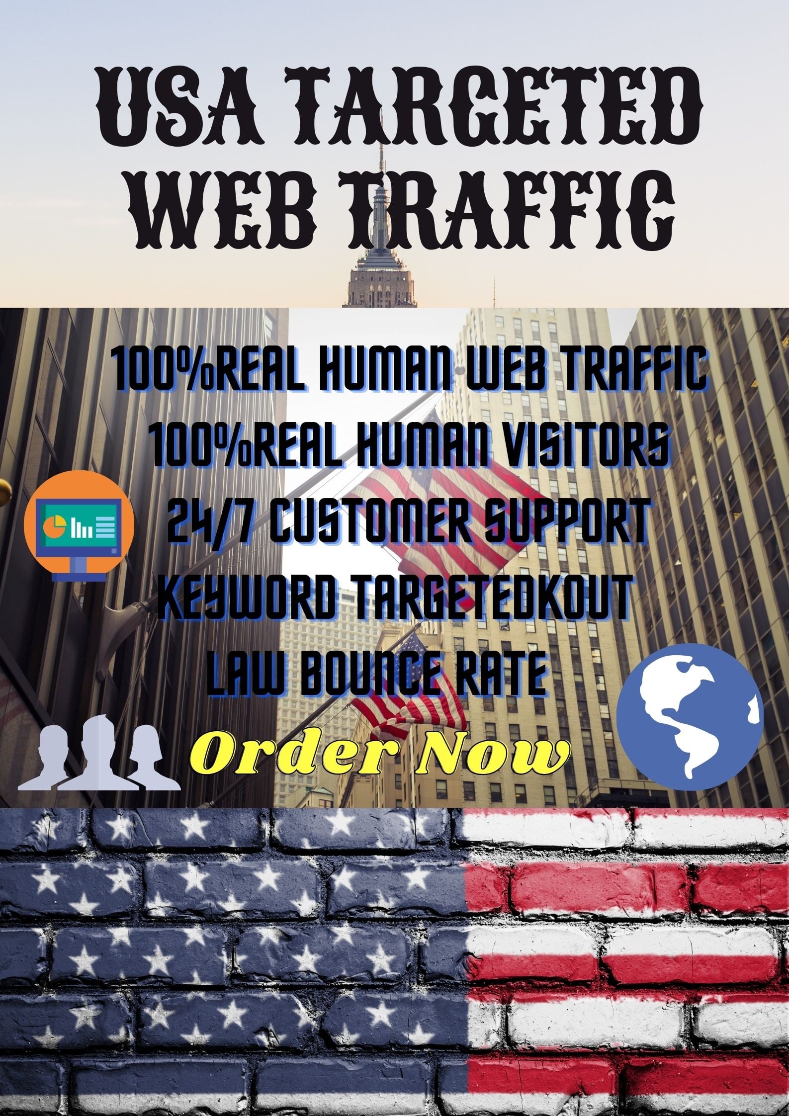 I will bring USA targeted daily real human visitors y...