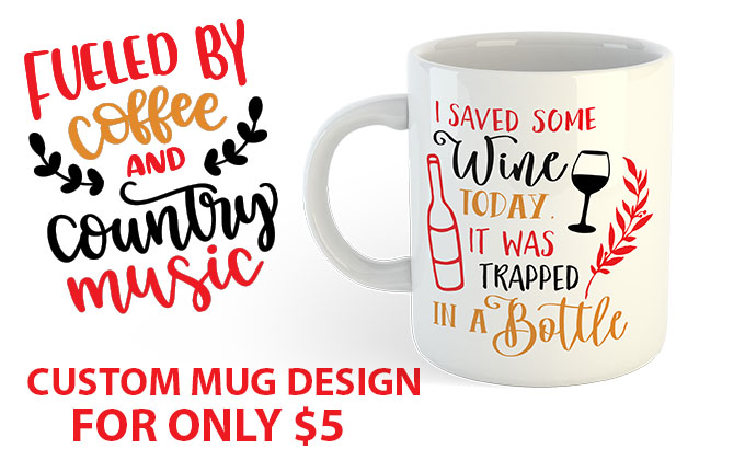 I will make custom mug design in 12hrs