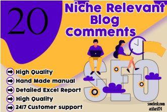I will Creat 20 Niche Relevant Blog Comment