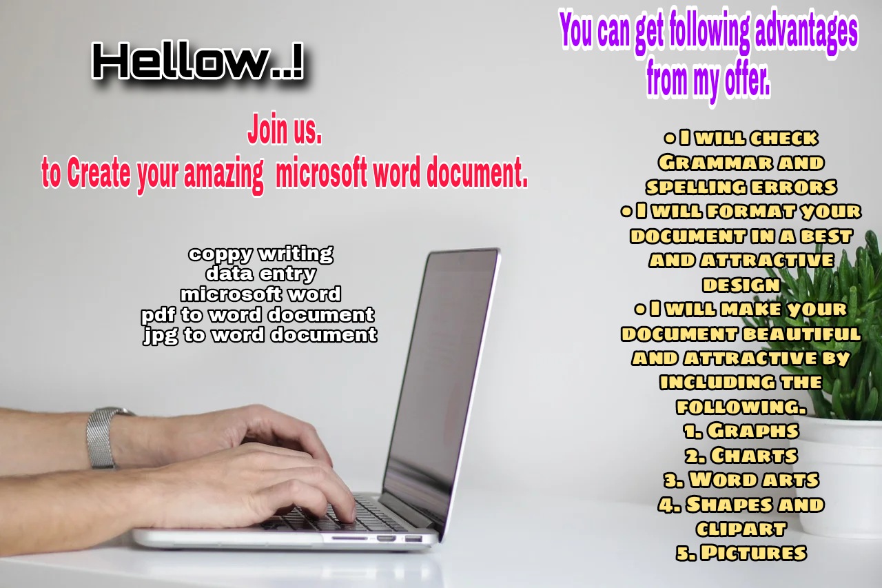 Create your amazing microsoft word document 