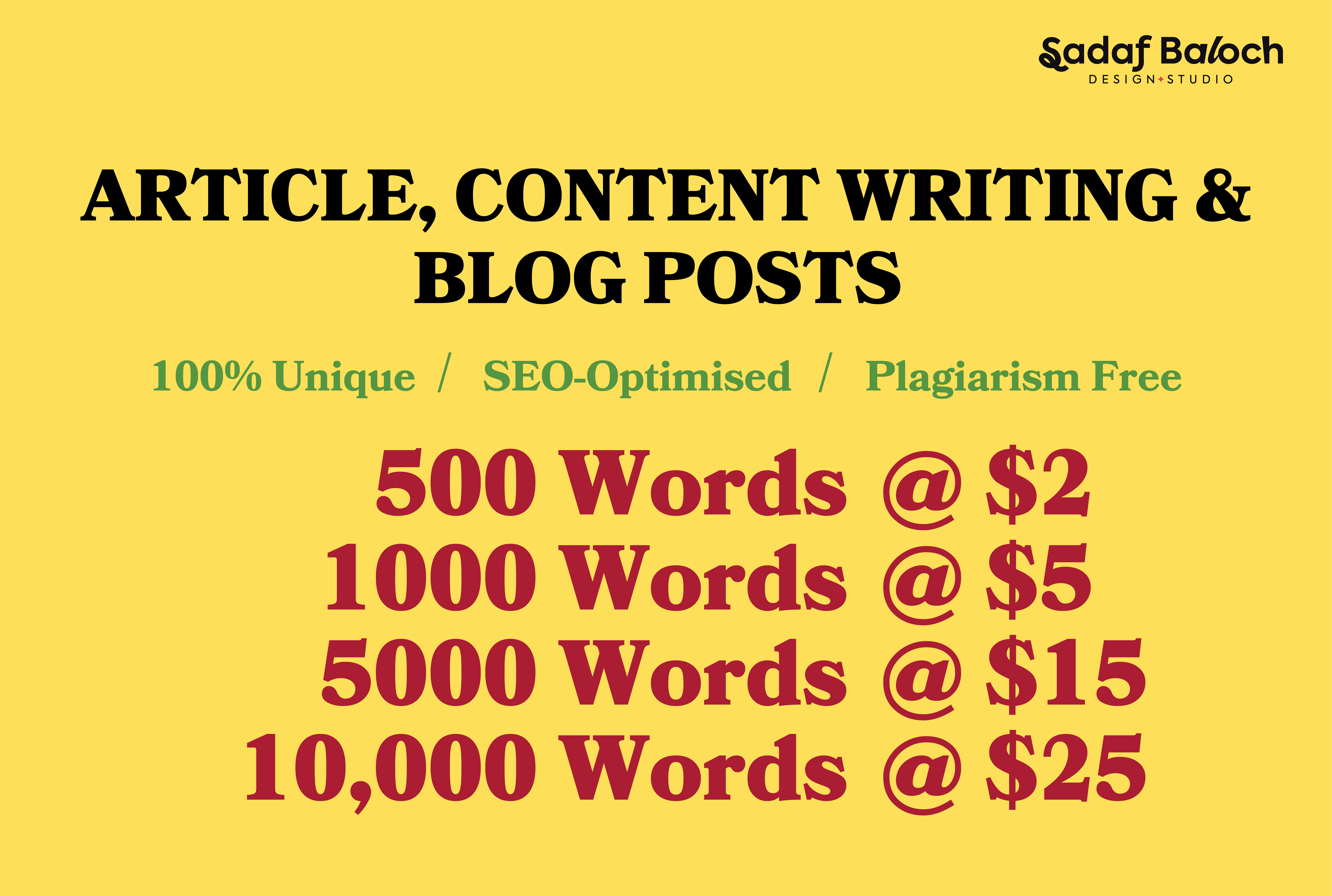 I will write compelling articles, content and blog posts