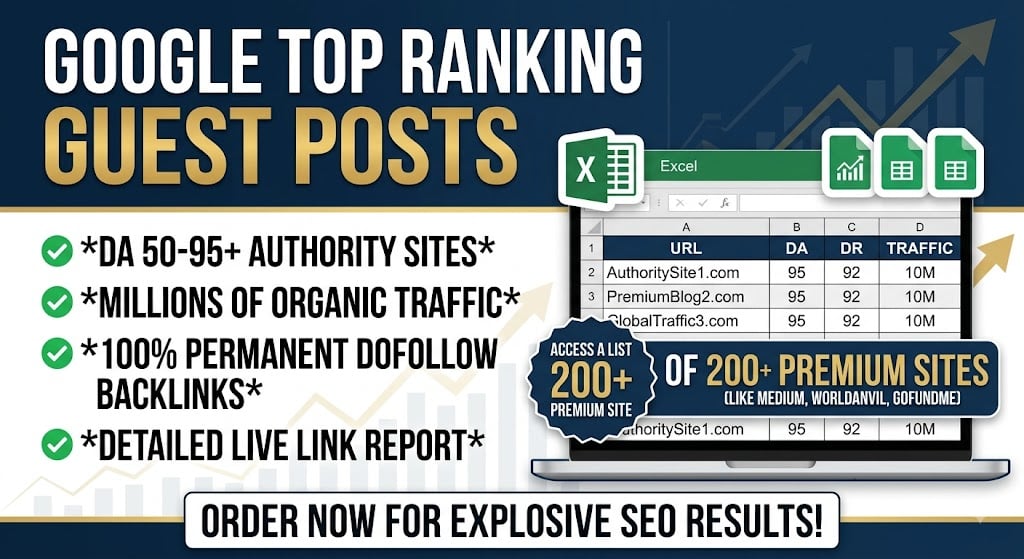  Live 50+ DR 90+ Dofollow Guest Posts SEO Backlinks