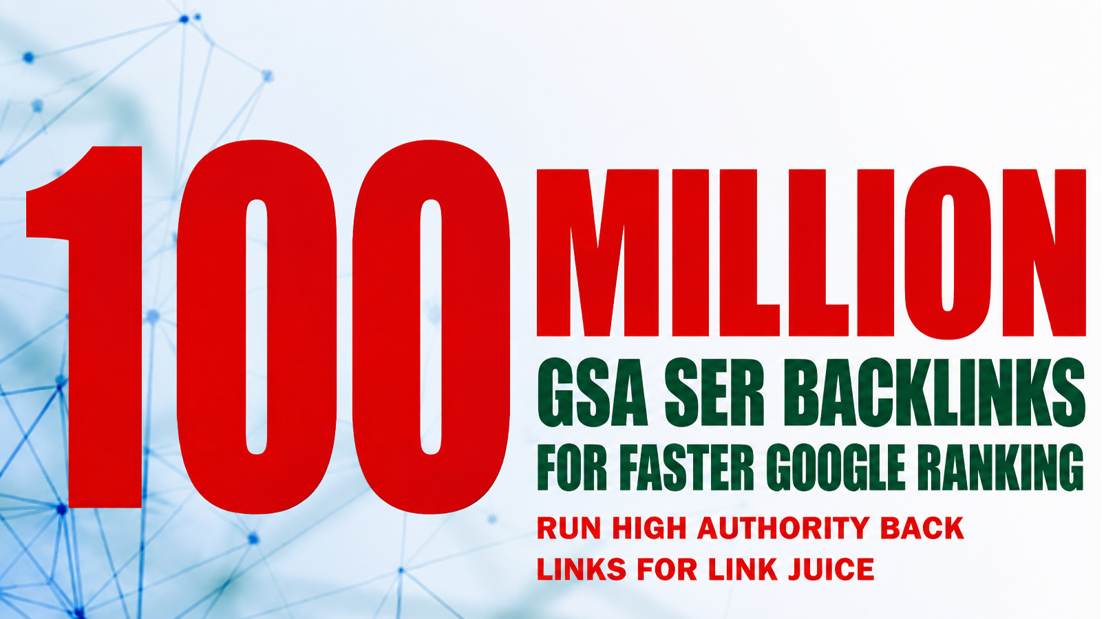all kinds of sites available 100,000,000 GSA ser google verified backlinks 