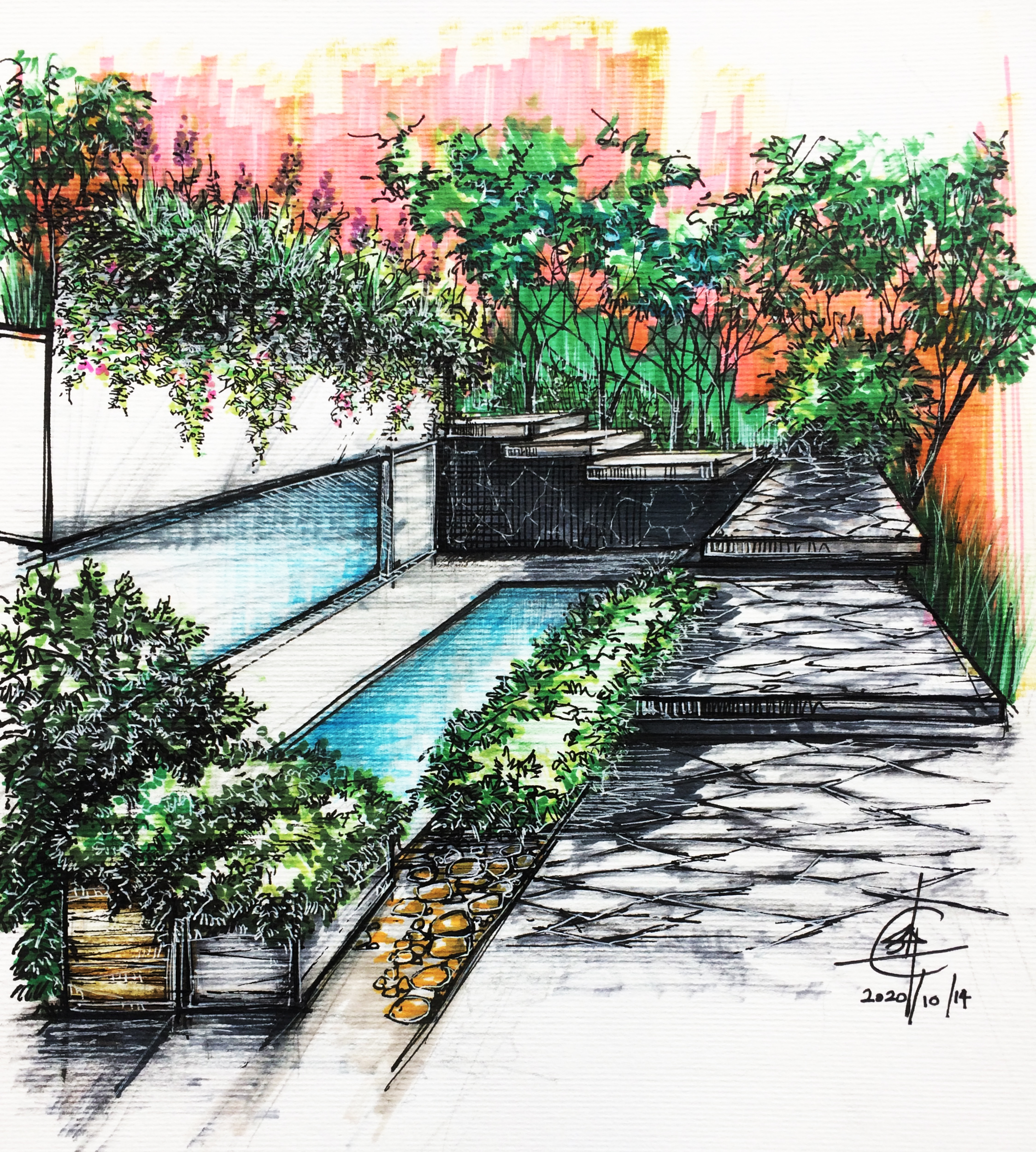 I will do all kind of landscape architectural illustrations