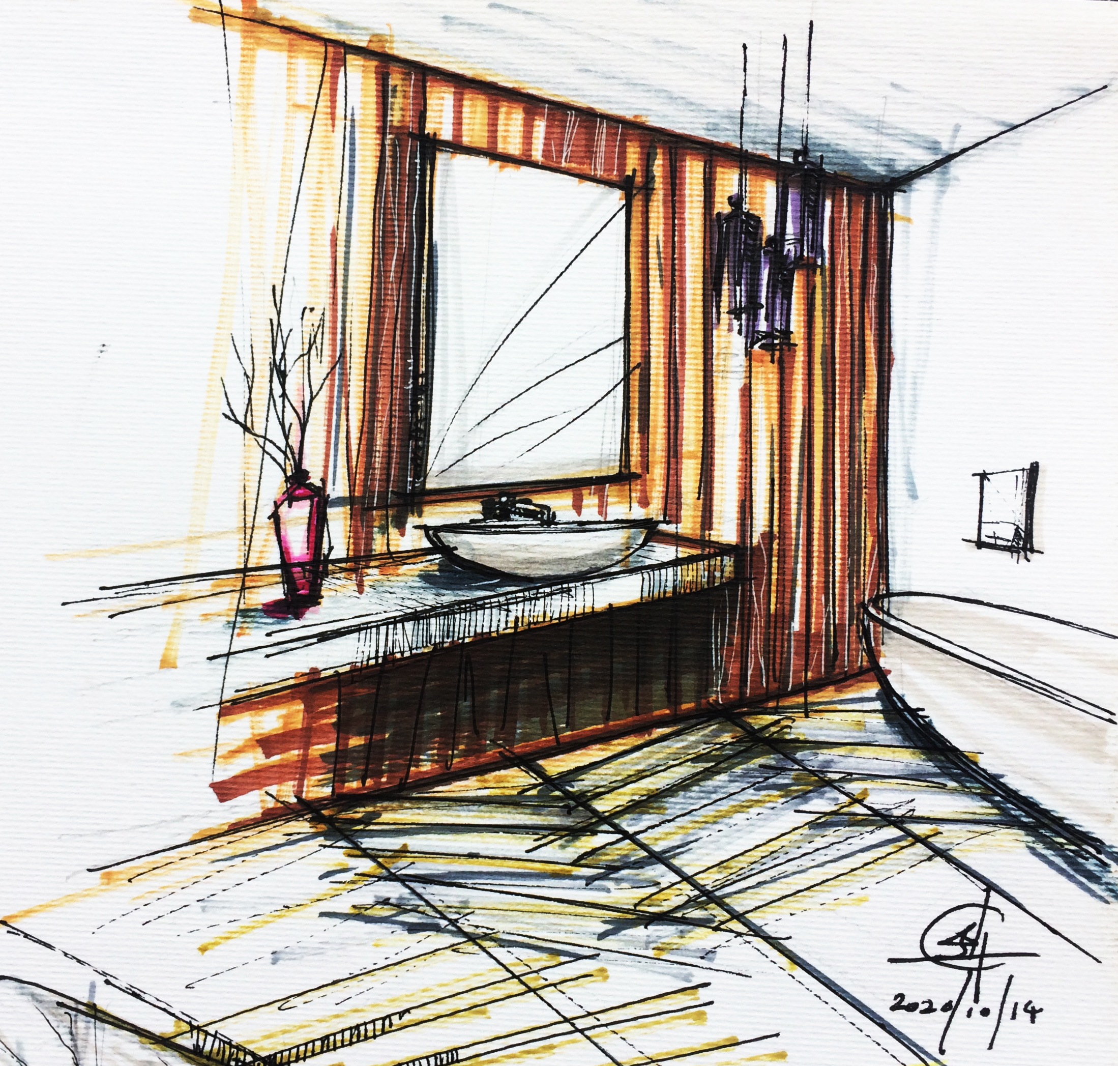 I will do all kind of architectural hand sketches