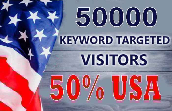 50,000 real keyword targeted USA website traffic