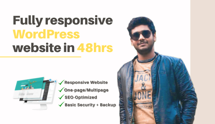 Create you a full responsive wordpress website in 48hrs