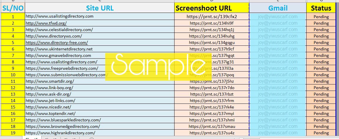 Build up 100 high quality Directory submission manually