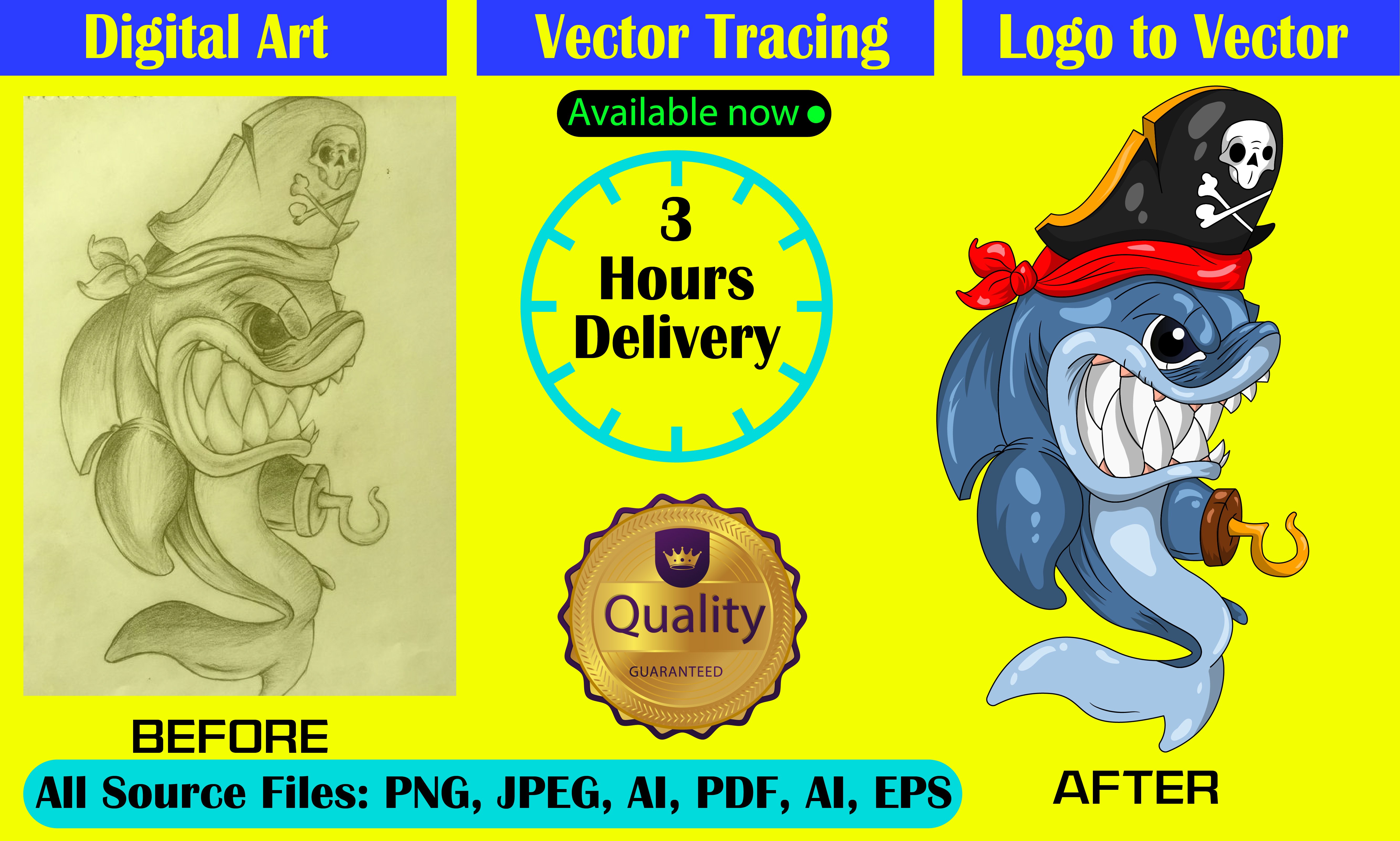 I will do vector tracing or convert to vector quickly