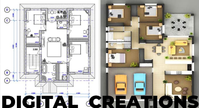 I will do 3d and 2d floor planning for you