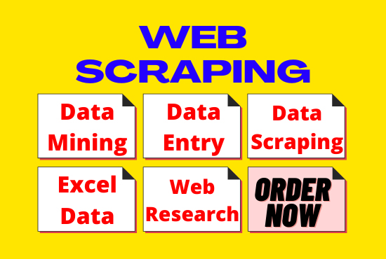 I will do web scraping, data mining, data scraping, data entry and web research