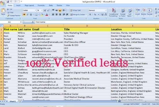 I will do 100 targeted b2b LinkedIn Lead Generation and Email list prospect