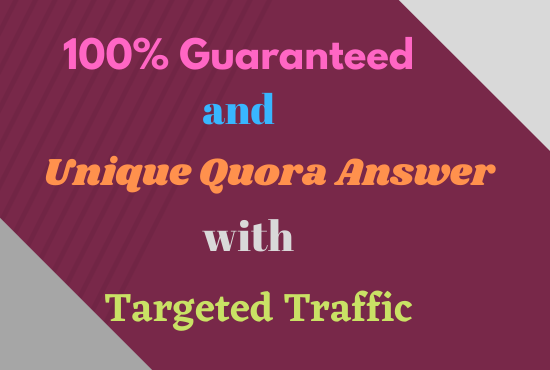 I will Guaranteed Your website with 25 Quora answers:
